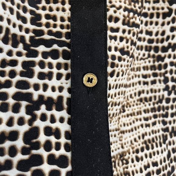 Calvin Klein Top Women 2X Black Animal Print Safari Preppy Classic Mature Resort - Picture 8 of 13